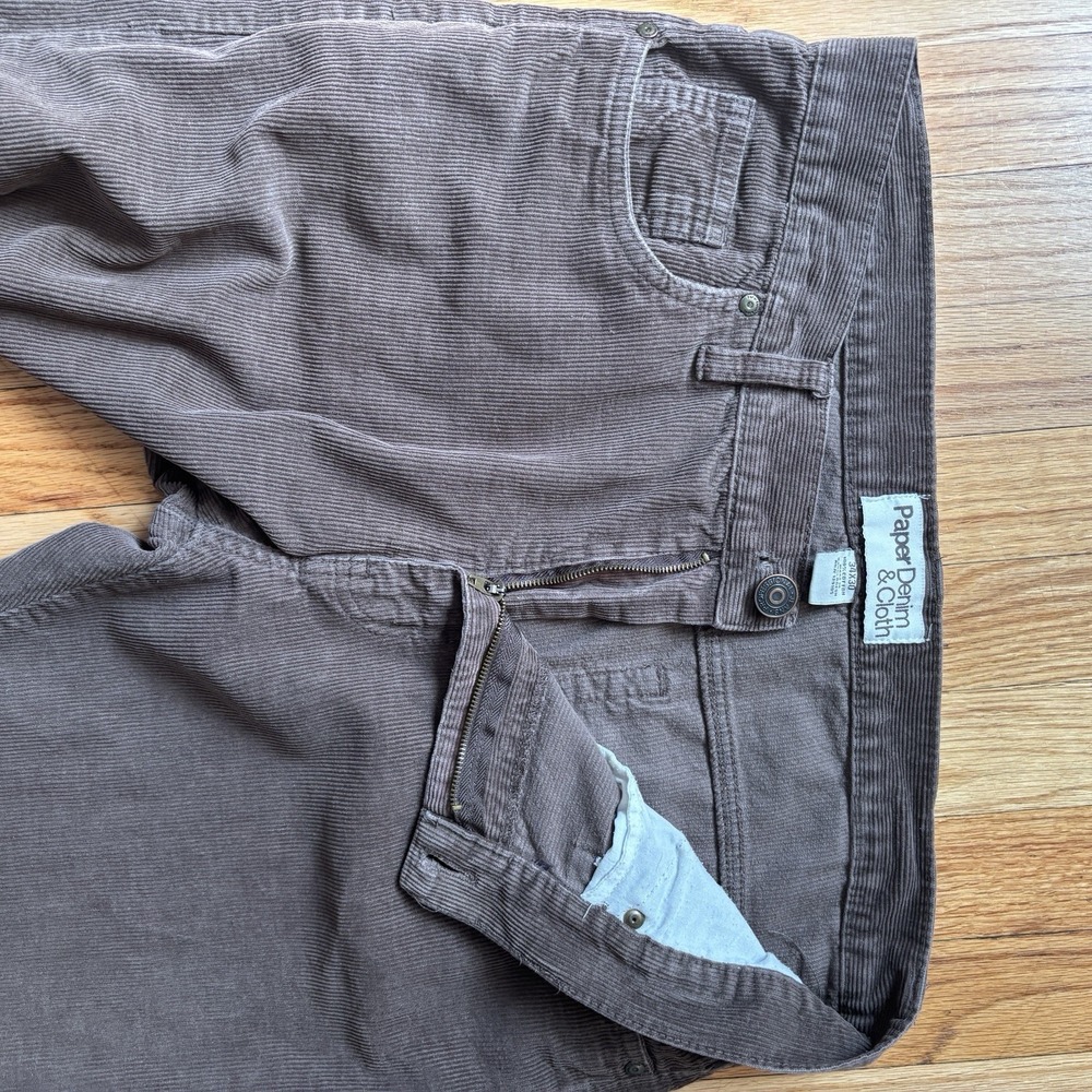 Paper Denim & Cloth Corduroy Pants Men's Brown Classic Straight Leg - 34X30 - Picture 7 of 12
